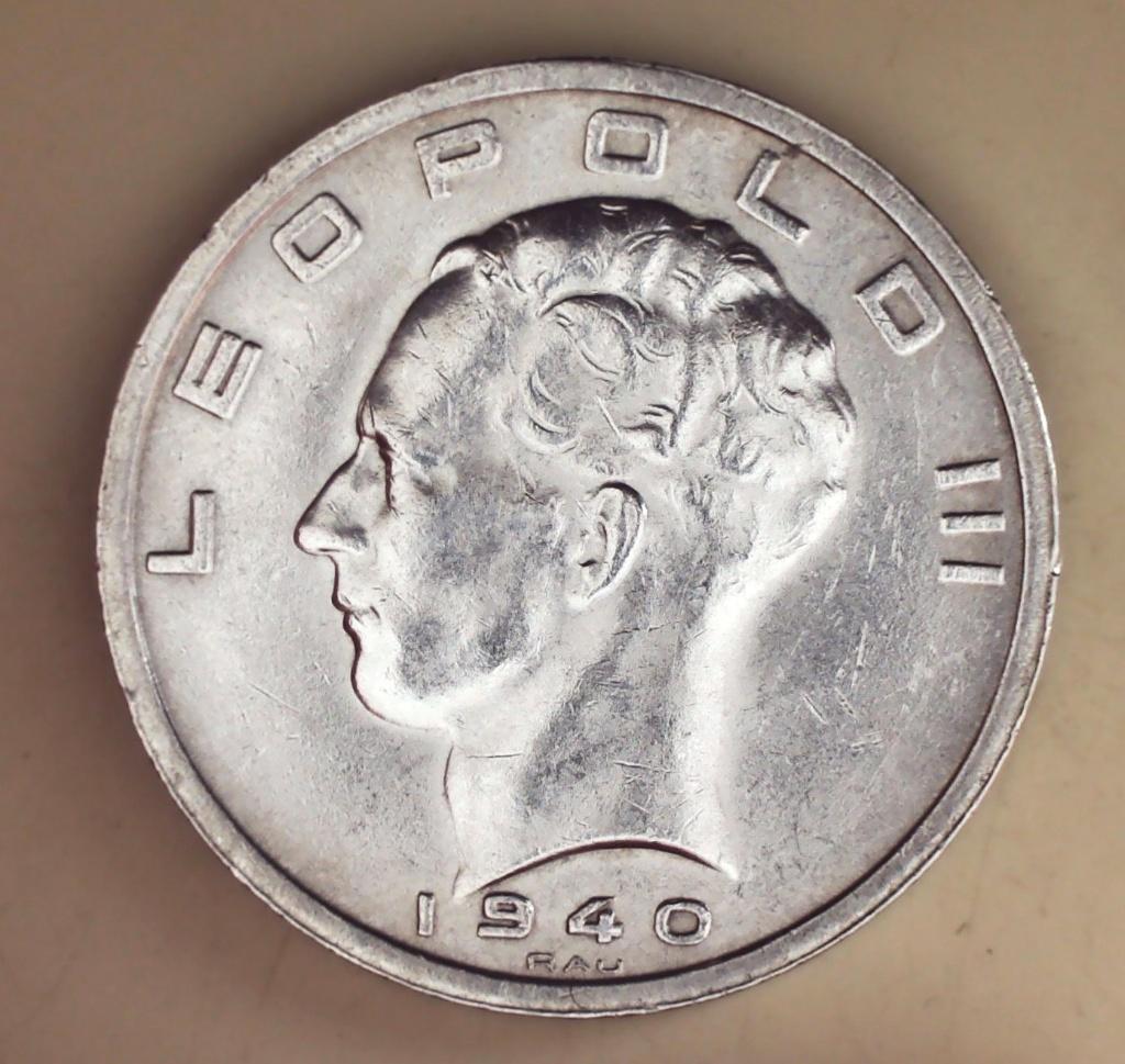 België 50 francs,  1940, Postzegels en Munten, Zilver, Ophalen of Verzenden, Losse munt, Zilver