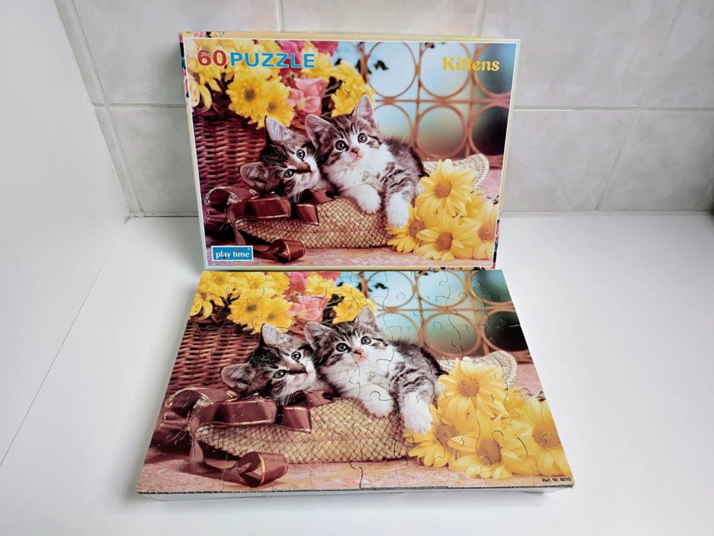 Puzzle, 2 chats, 60 pièces, Enlèvement ou Envoi, Plus de 50 pièces, Utilisé, 4 à 6 ans