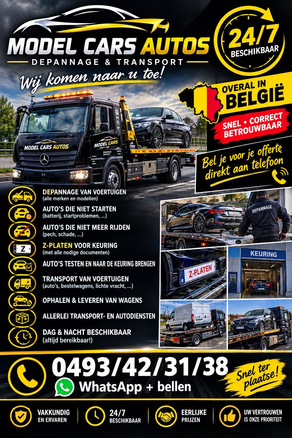 Takeldienst takelwagen zplaten keuring, Autos : Pièces & Accessoires, Enlèvement