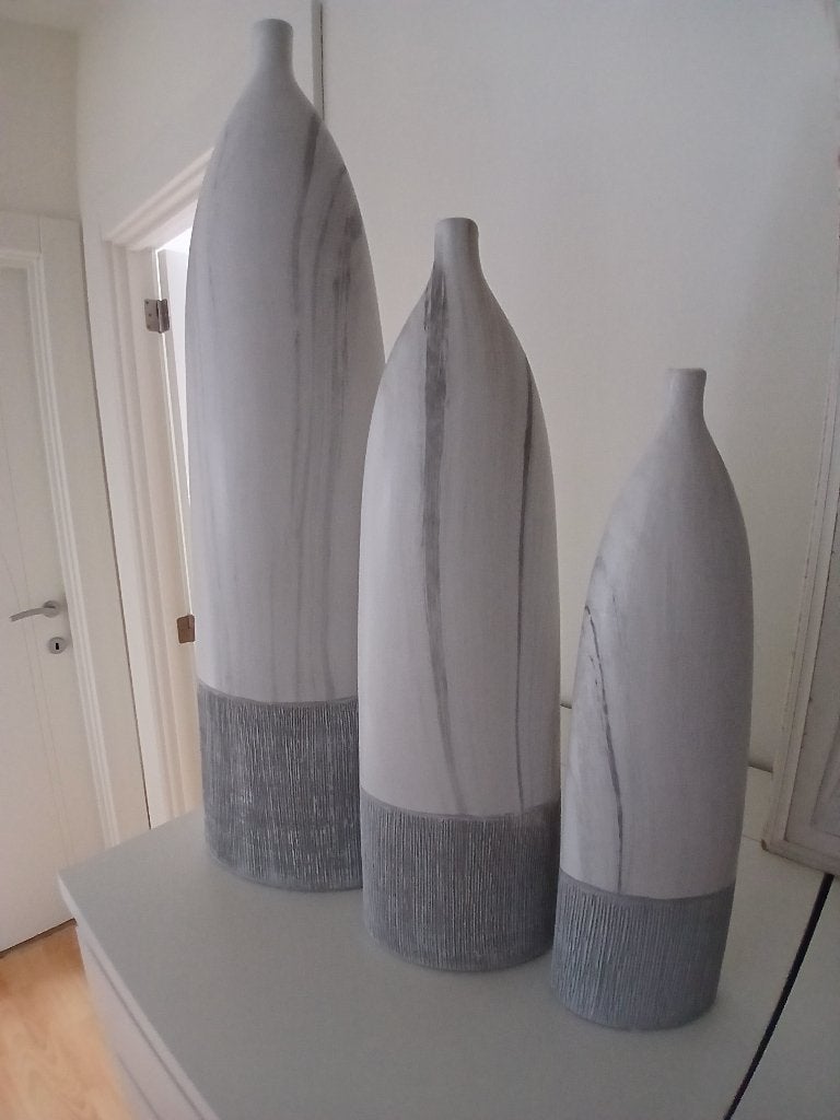 Vazen, Ophalen, Zo goed als nieuw, Grijs, 55 cm