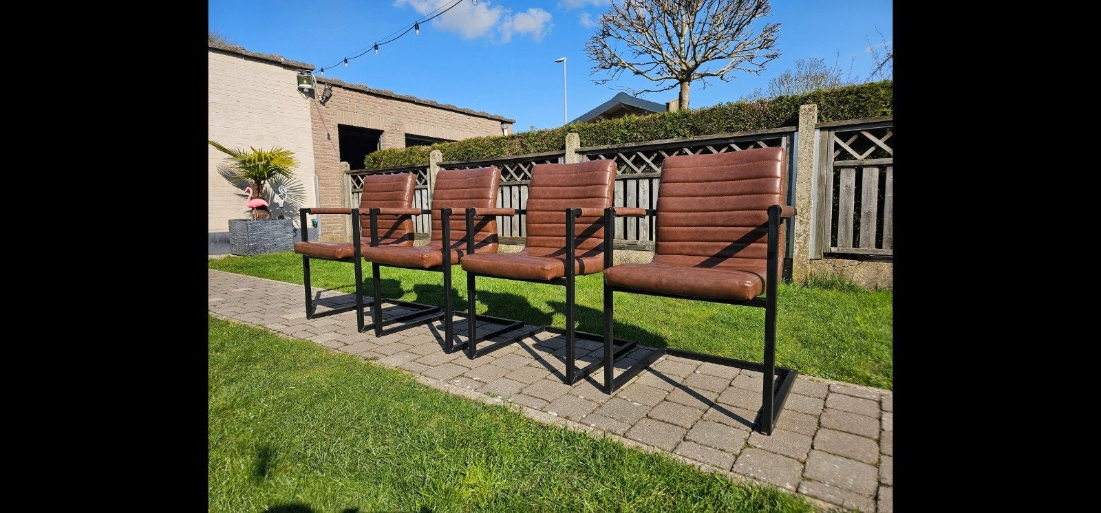 stoelen cognac,industrieel, Huis en Inrichting, Stoelen, Ophalen