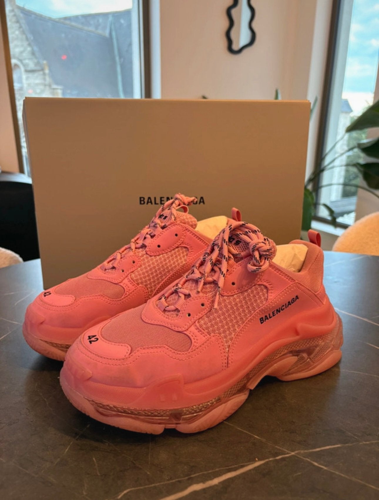 Balenciaga triple s, Enlèvement ou Envoi, Rose, Sneakers et Baskets, Porté