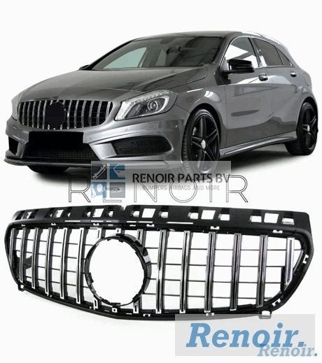 W176 GT Grill MB A Klasse 2012-2015 Panamericana Gril Chrome, Gebruikt, -, -, Ophalen of Verzenden