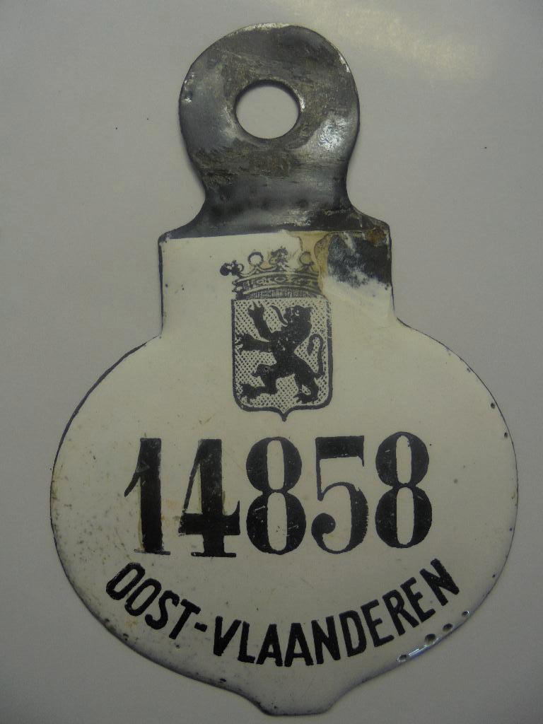 plaque fiscale emaillée 1902 flandre orientale, Antiquités & Art, Enlèvement ou Envoi