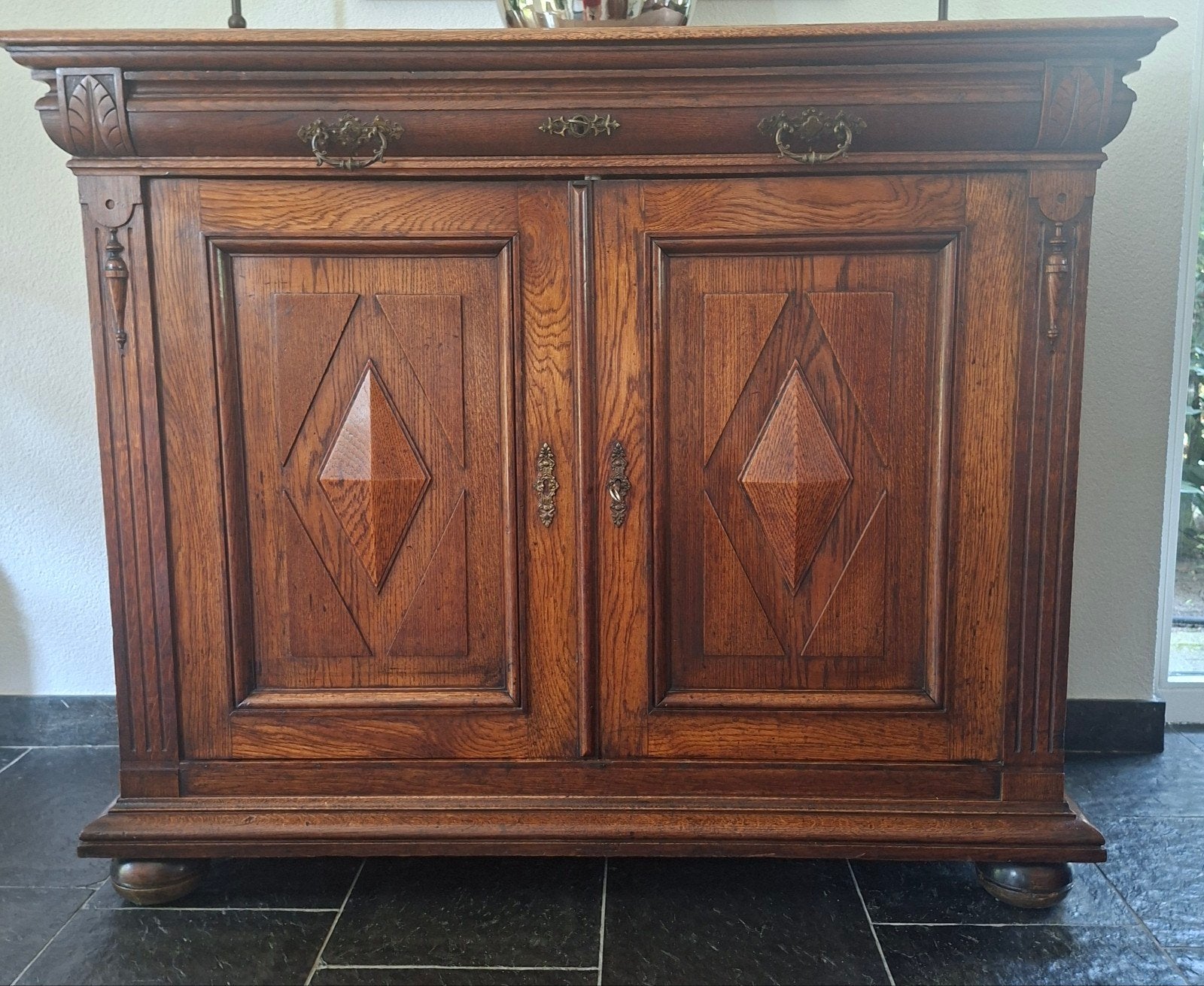 Antieke Eikenhouten Dressoir met Lades en Deuren, Antiek en Kunst, Antiek | Meubels | Kasten, Ophalen