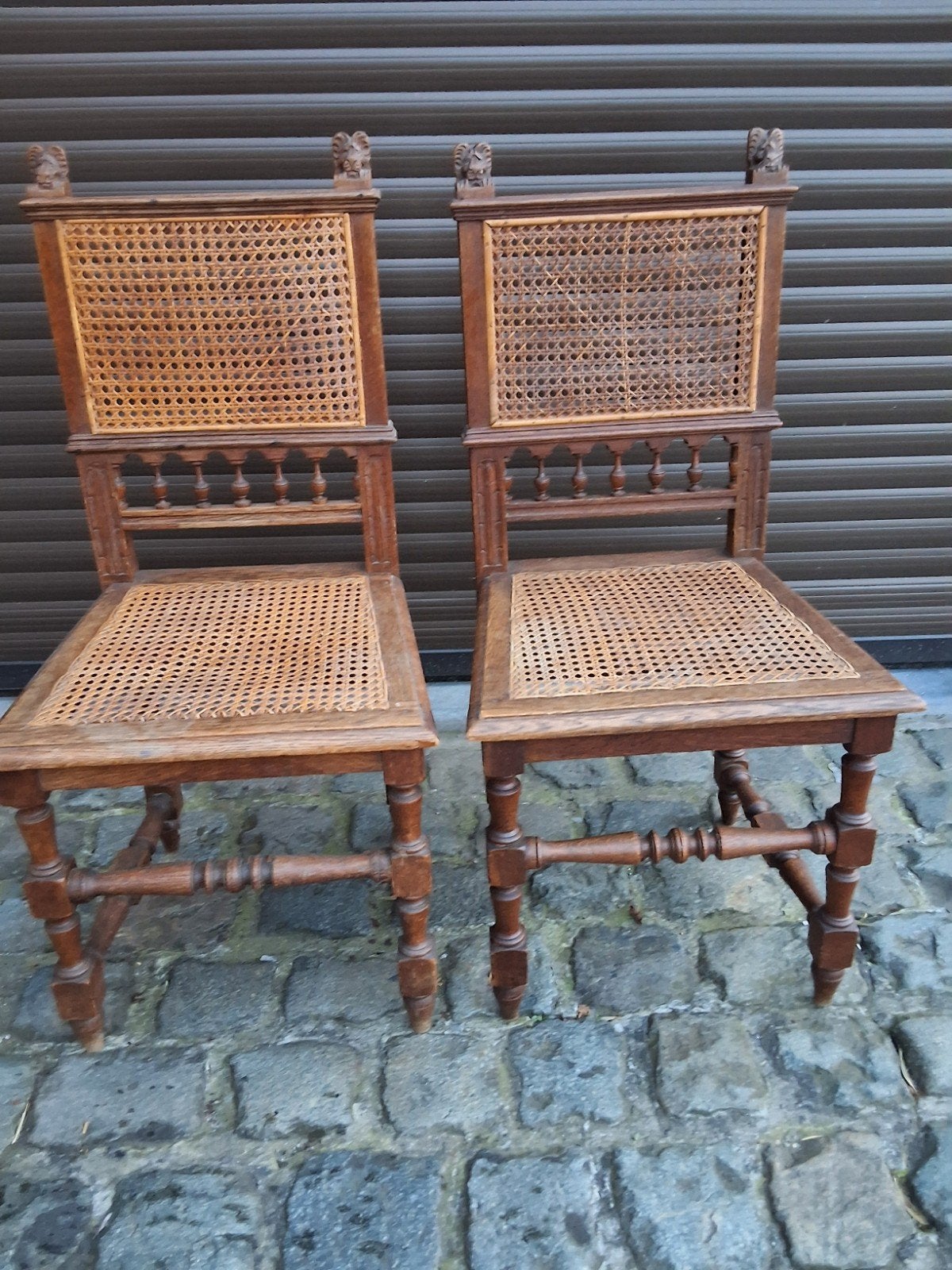 gratis 2 antieke stoelen in eik neo Renaissance stijl, Enlèvement ou Envoi