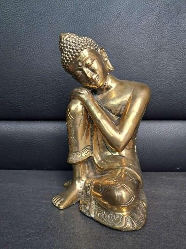 Statue en bronze doré/Bouddha au repos/Asie, Enlèvement ou Envoi, Neuf