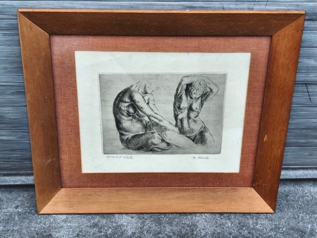 Gravure épreuve d artiste signe marcel Delmotte, Antiquités & Art, Enlèvement ou Envoi, Gravure