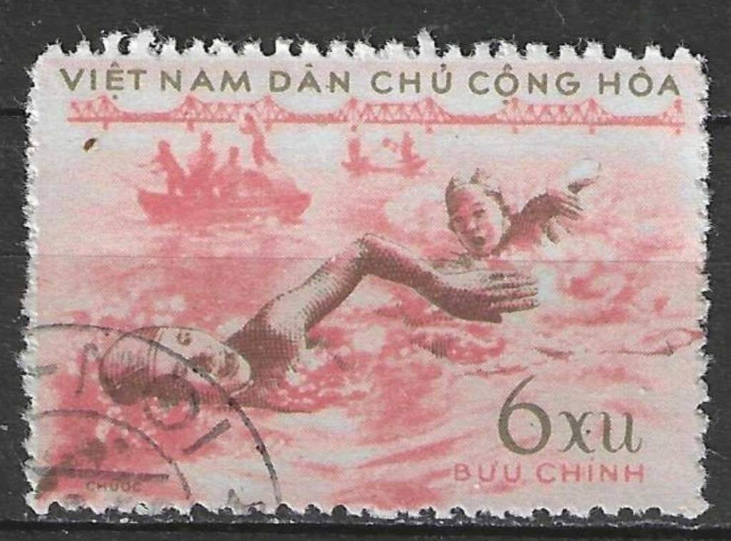 Nord-Vietnam 1959 - Yvert 173 - Sports - Natation (ST), Envoi, Affranchi