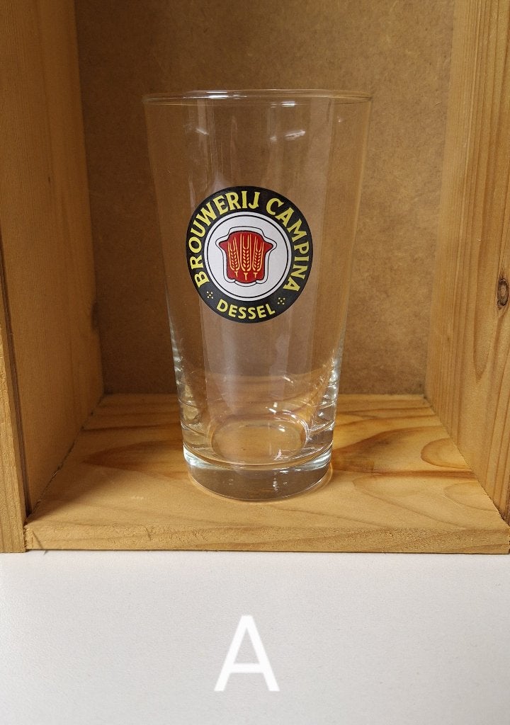 bierglas Campina (nr A), Verzamelen, Biermerken, Ophalen, Gebruikt, Glas of Glazen, Overige merken