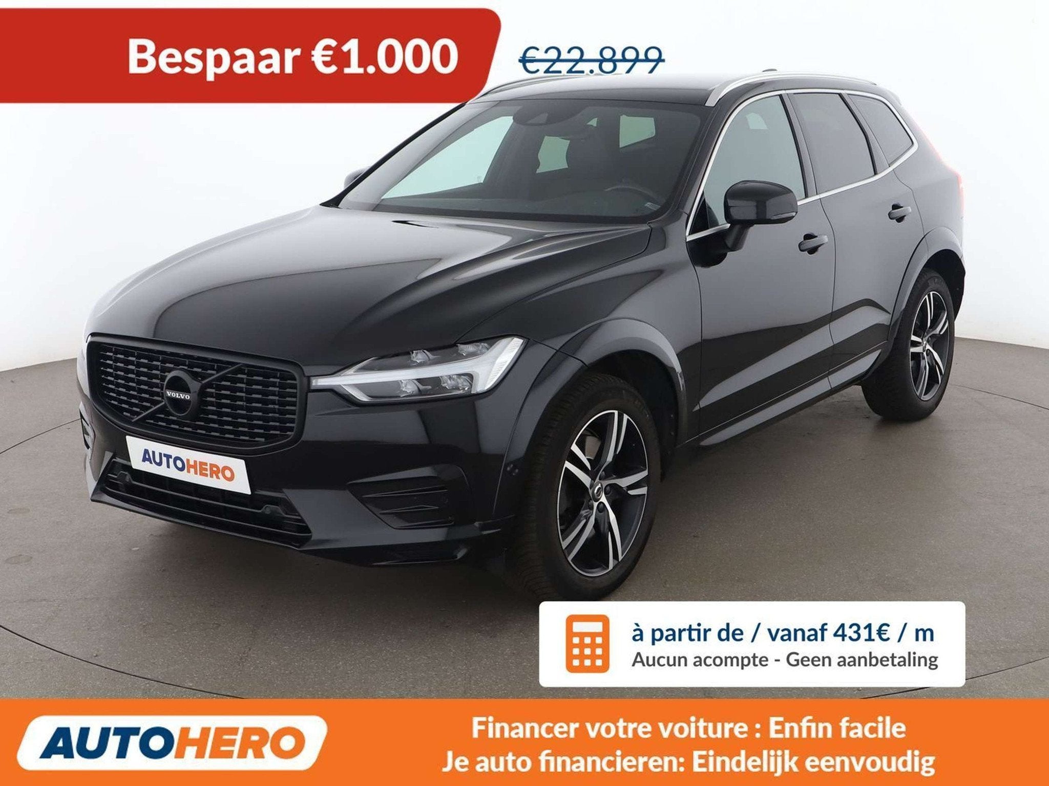 Volvo XC60 2.0 D4 R-Design 2WD (bj 2019, automaat), Auto's, Gebruikt, Zwart, 161 g/km, 1969 cc