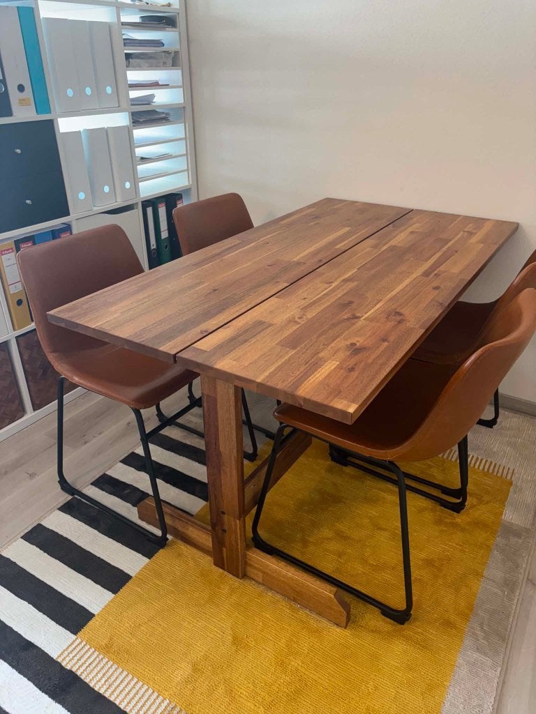 Tafel + 6 stoelen, Ophalen, 100 tot 150 cm, Zo goed als nieuw, 150 tot 200 cm