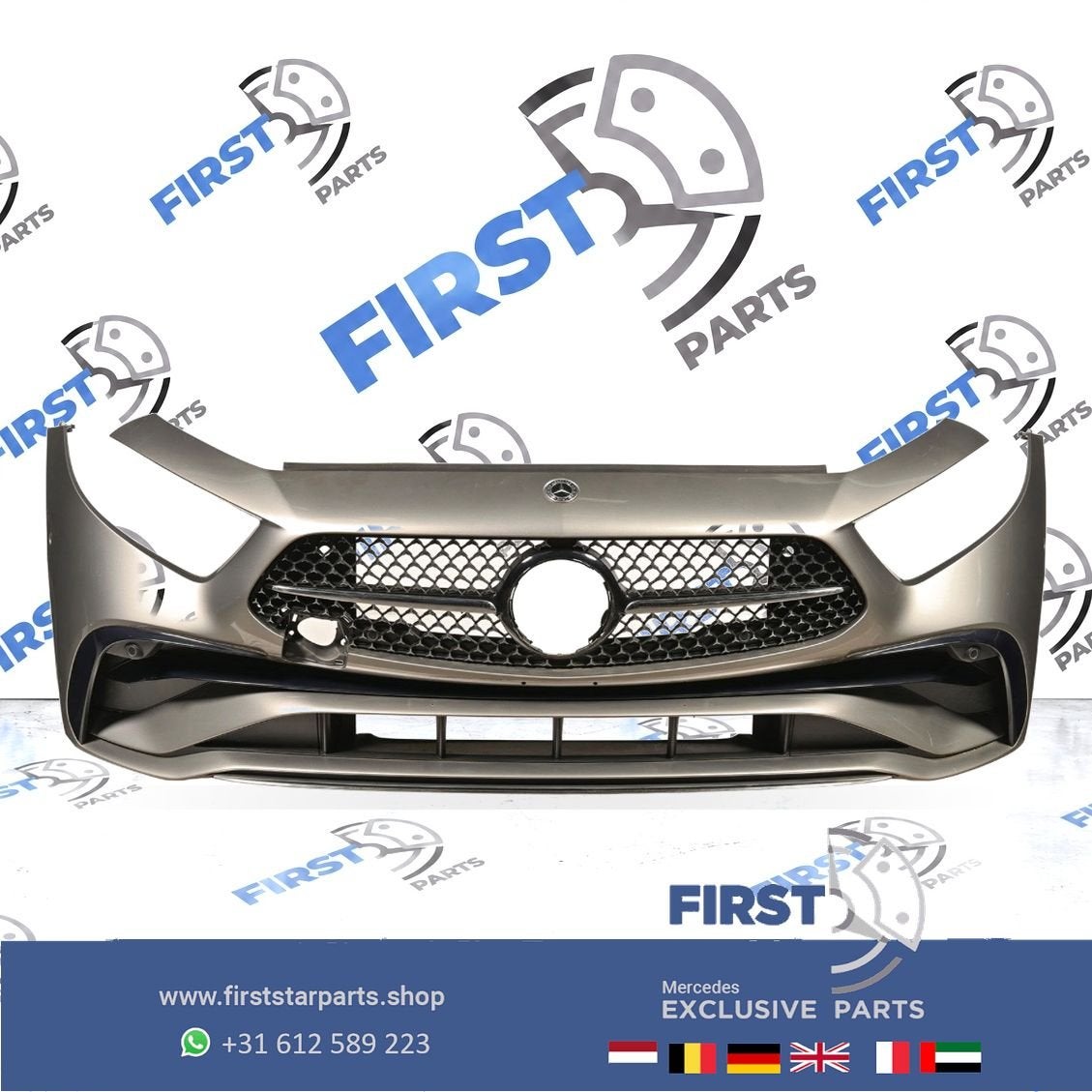W257 BUMPER C257 CLS 53 FACELIFT AMG VOORBUMPER + STARS GRIL, Gebruikt, -, Voor, Ophalen of Verzenden