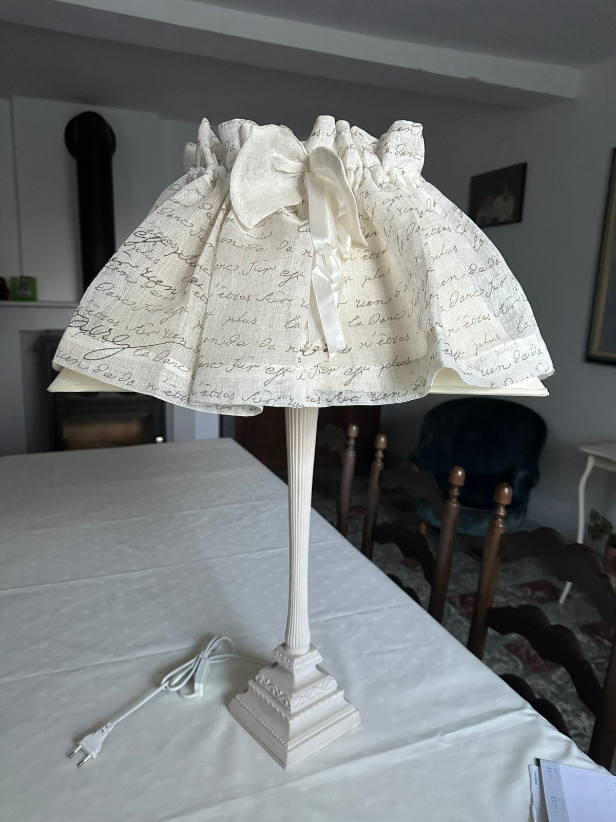 Super lampe style romantique, hauteur totale 77 cm, Enlèvement, Comme neuf