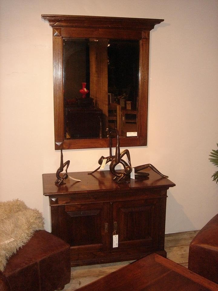 Nieuwe spiegel Chaniz met kuif TEAK – flamant, Ophalen, 100 tot 150 cm, Nieuw, 75 tot 100 cm