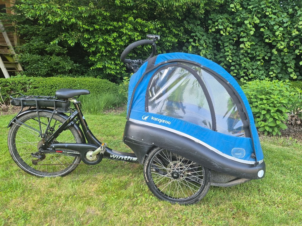 Bakfiets Winther Kangaroo Lite elektrisch, Fietsen en Brommers, 4 kinderen of meer, Gebruikt, Velgrem, Elektrisch