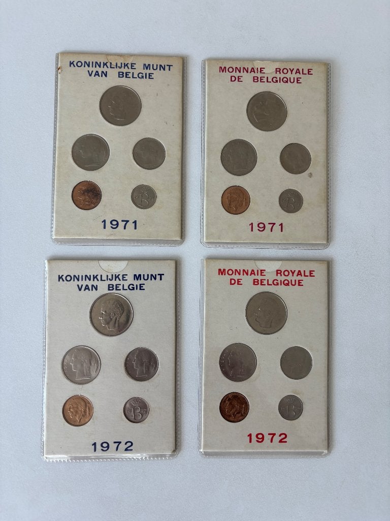 Belgische muntensets 1971 en 1972, Postzegels en Munten, Munten | België, Ophalen of Verzenden, Setje