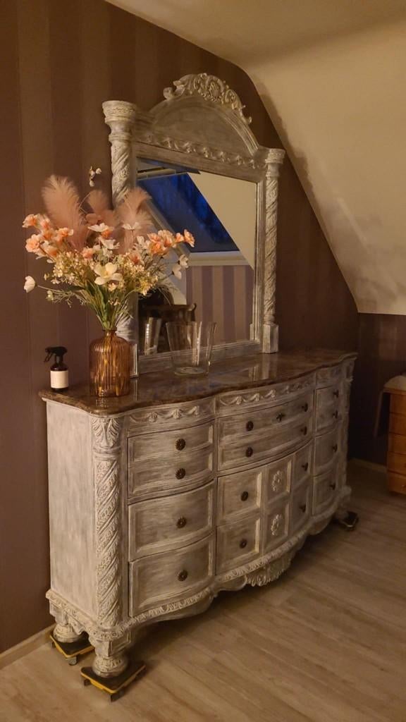 DRESSOIR + SPIEGEL, Huis en Inrichting, Kasten | Dressoirs, 150 tot 200 cm, Zo goed als nieuw, Met lade(s), 25 tot 50 cm