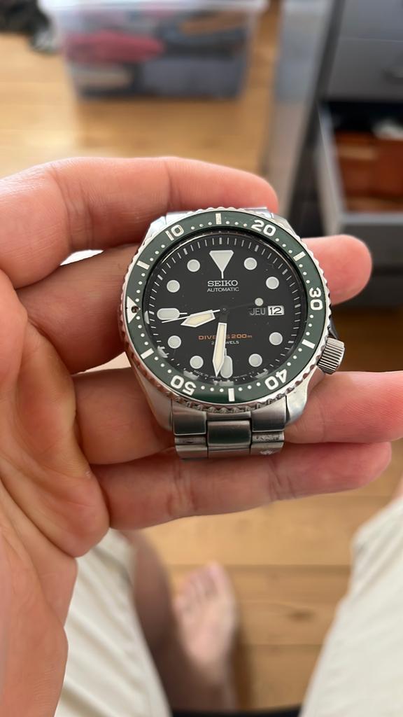 SKX007 "luxury edition" mod, Handtassen en Accessoires, Horloges | Heren, Zo goed als nieuw, Seiko, Ophalen of Verzenden