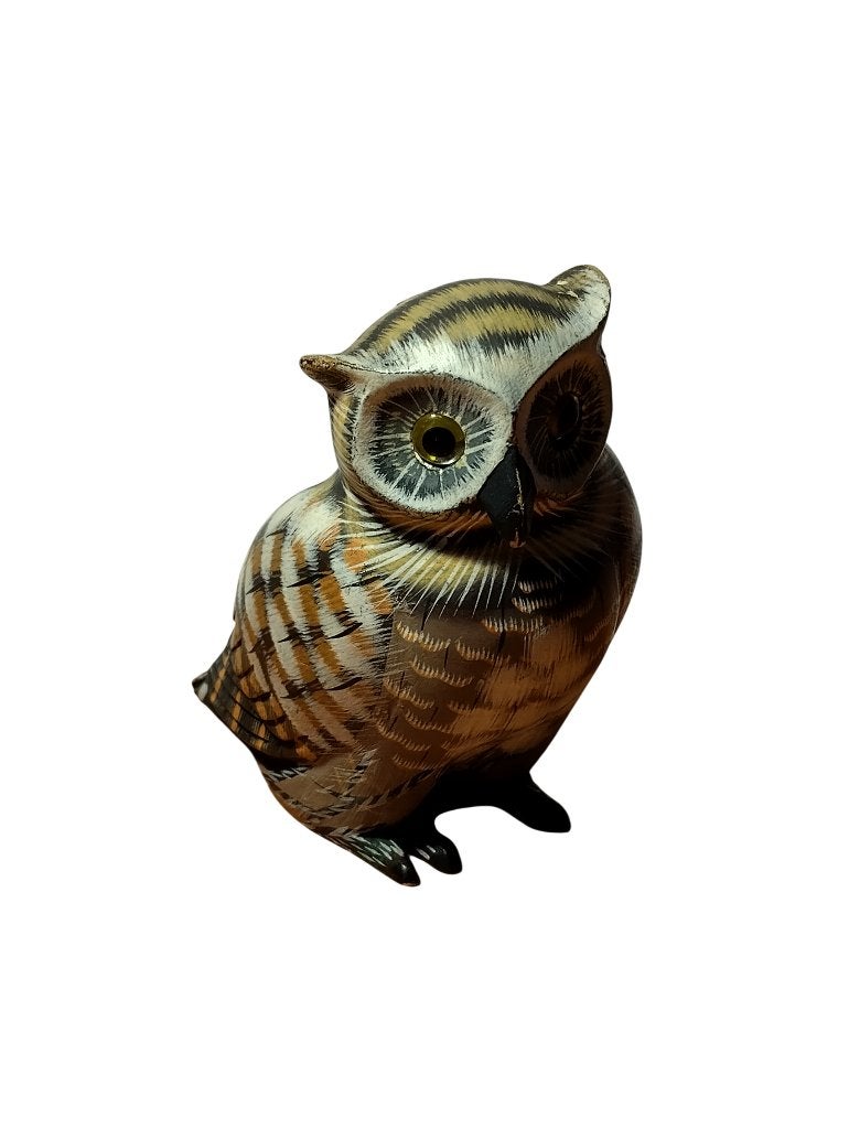 Hibou en bois H 10cm vintage année 80-90, Enlèvement
