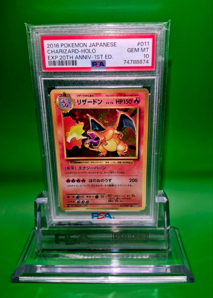 Pokémon charizard holo 1st edition 20th anniversary PSA 10, Ophalen