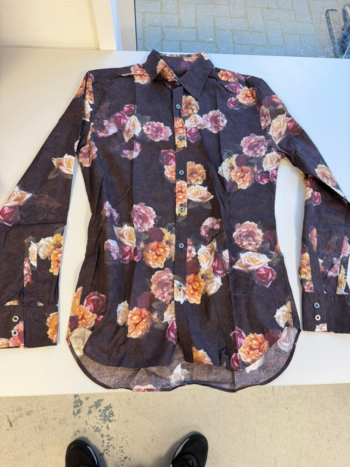 PS Paul Smith Heren Overhemd Bloemenprint Maat L katoenen, Kleding | Heren, Ophalen of Verzenden, Zo goed als nieuw, Meerkleurig