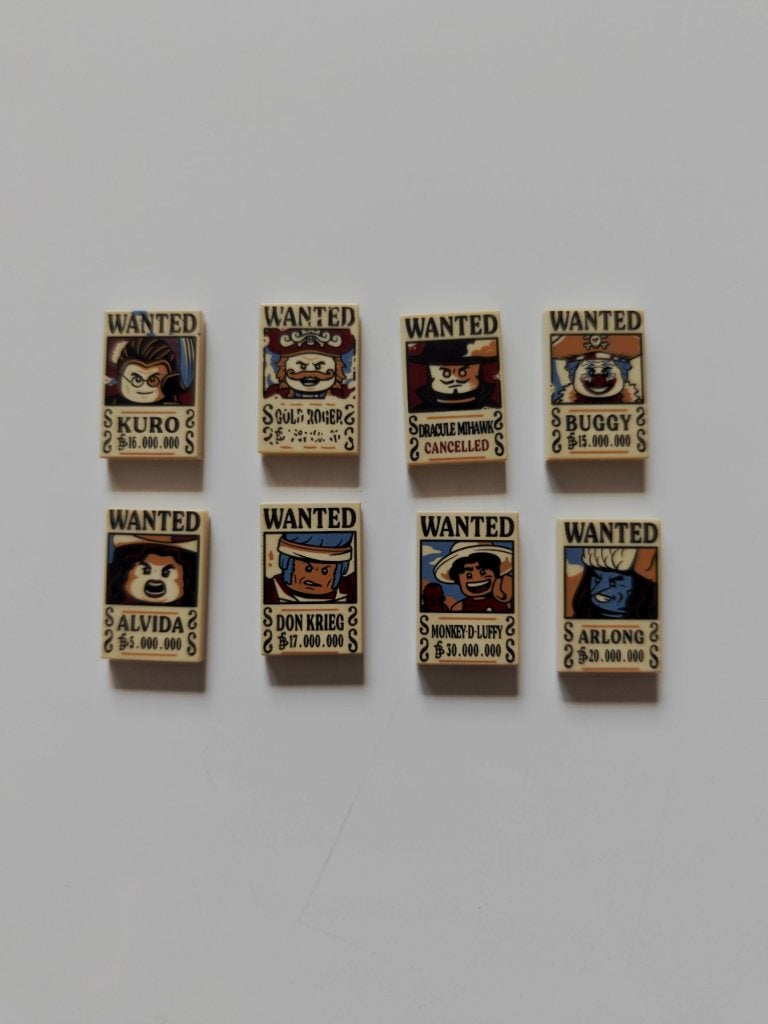 8x Lego One Piece Wanted Posters, Neuf, Overige thema's, Lego, Enlèvement