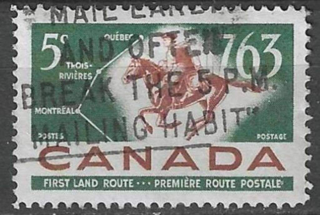 Canada 1963 - Yvert 336 - Courrier entre Québec t Mont (ST), Envoi, Affranchi