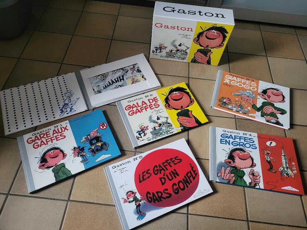 Gaston : Coffret complet avec les tirage de luxe : Rare ., Boeken, Stripverhalen, Zo goed als nieuw, Complete serie of reeks, Ophalen