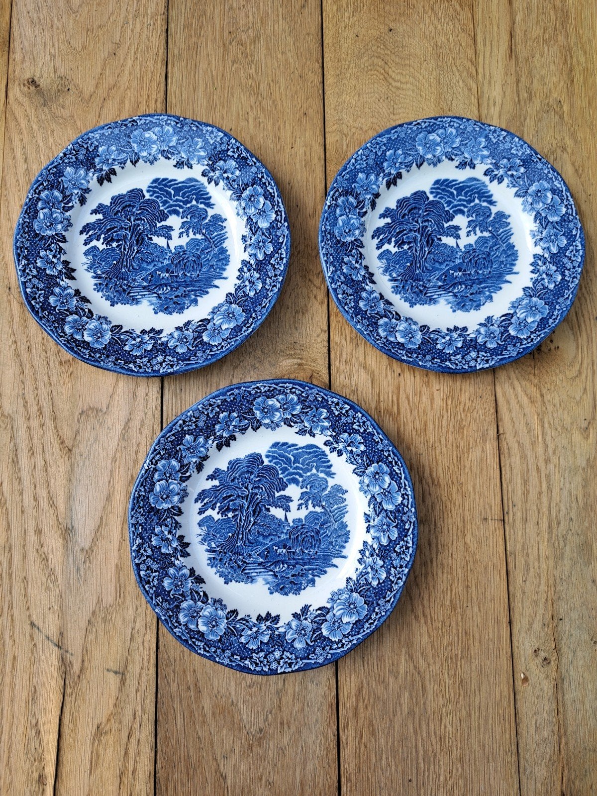 3 antieke dessertborden Wedgwood, Antiquités & Art, Enlèvement ou Envoi
