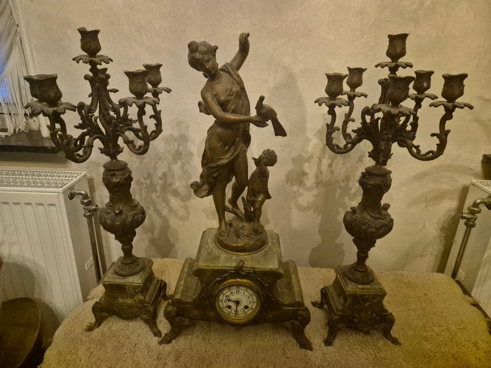 mooie mantelklok horloge H.Moreau Zamak, Ophalen