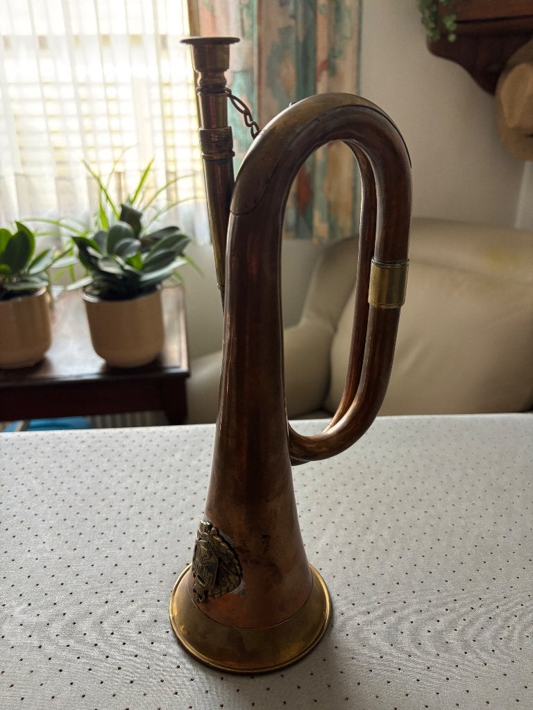 Koperen vintage blaasinstrument, Musique & Instruments, Instruments à vent | Trompettes, Enlèvement, Utilisé, Autres types