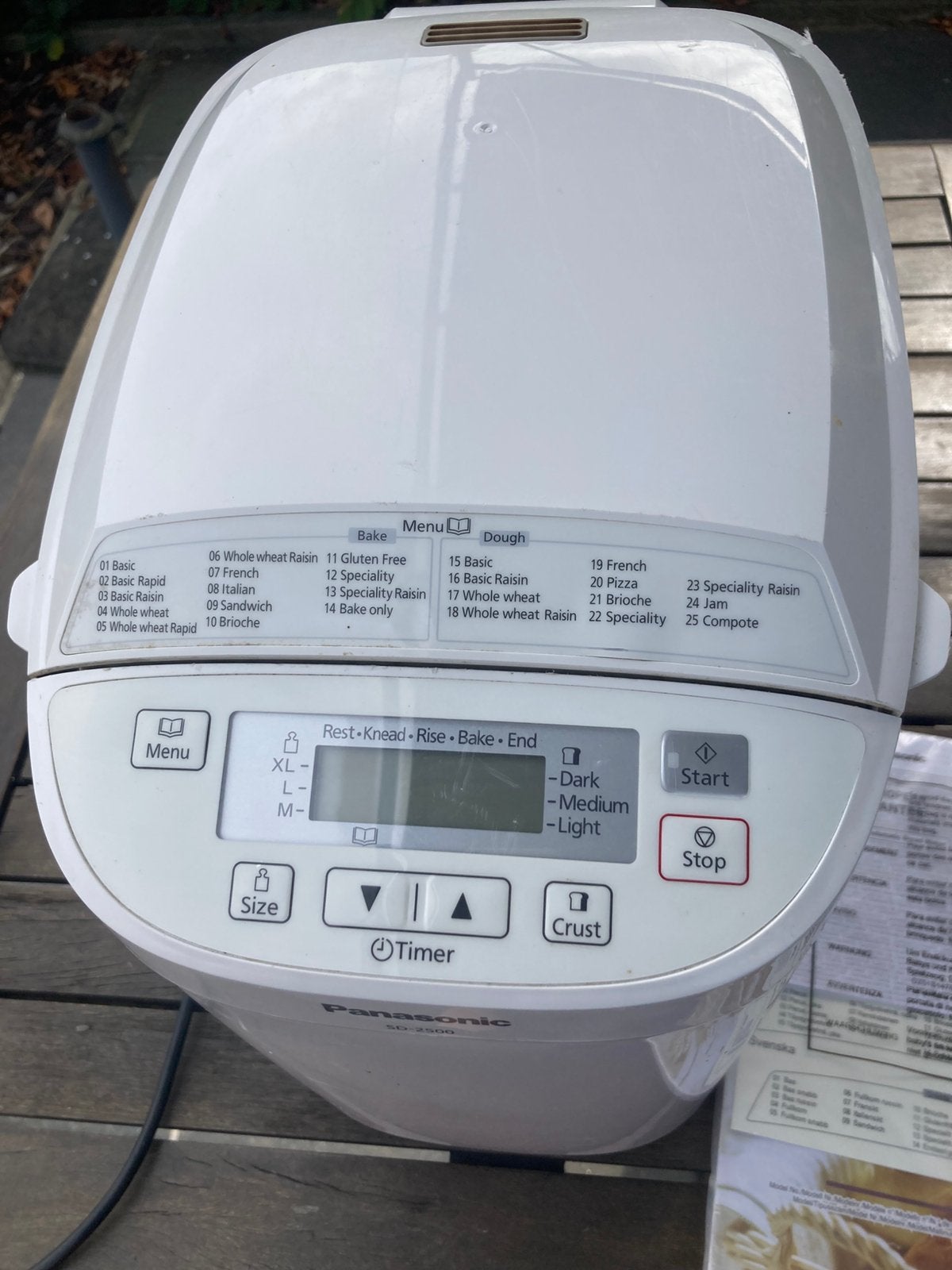 Broodmaakmachine PANASONIC SD 2500 in perfecte staat, Elektronische apparatuur, Broodbakmachines, Kijkvenster, 800 tot 1200 gram deeg