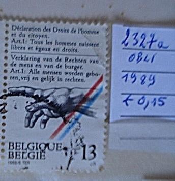 Belgique 2327 (O), Sans enveloppe, Affranchi, Timbre-poste, Envoi