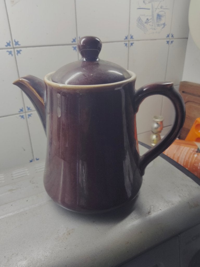 Vintage KOFFIEPOT bruin, Antiquités & Art, Enlèvement