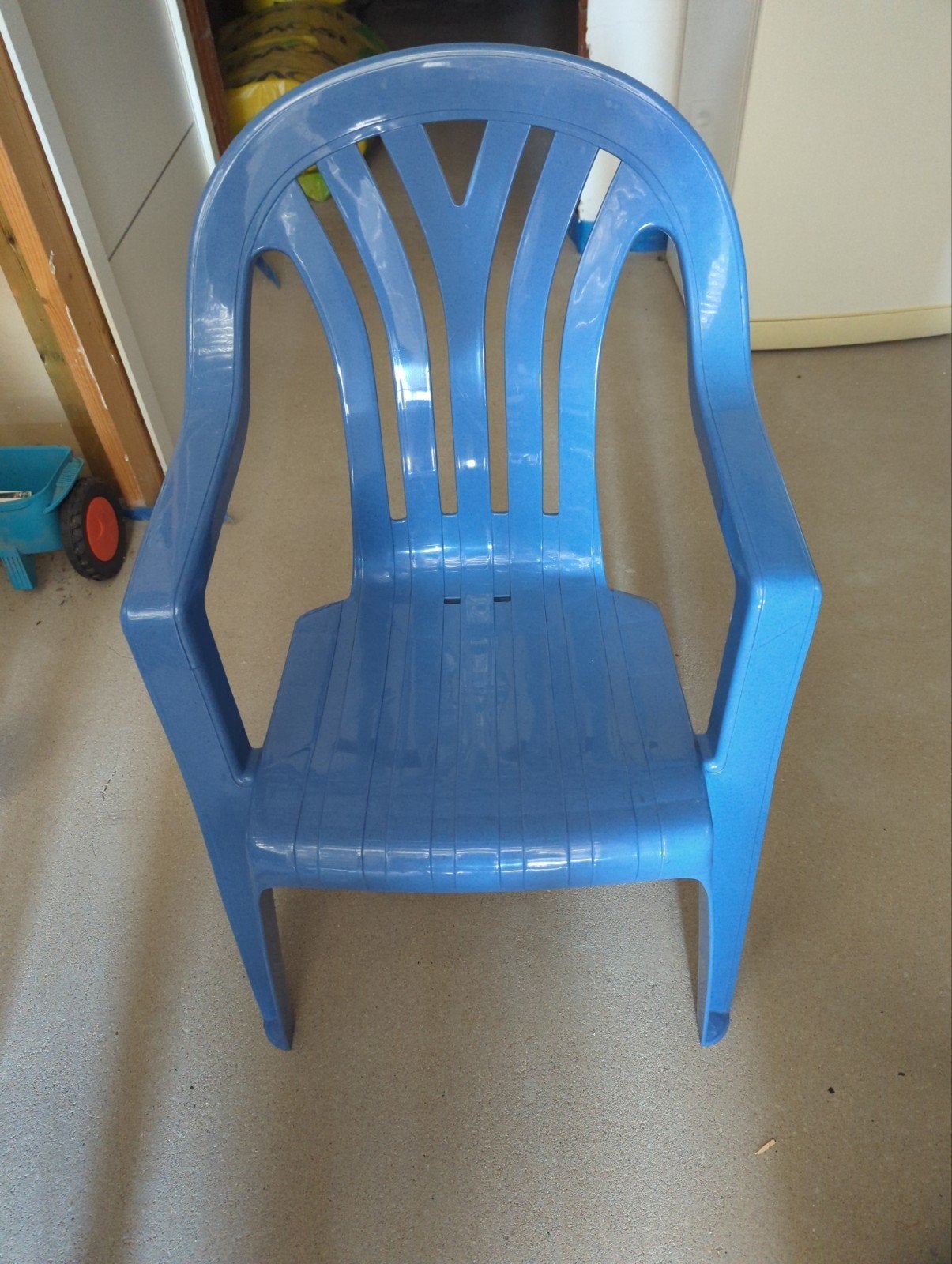 5 Curver tuinstoelen blauw, Jardin & Terrasse, Enlèvement, Comme neuf, Synthétique, Empilable