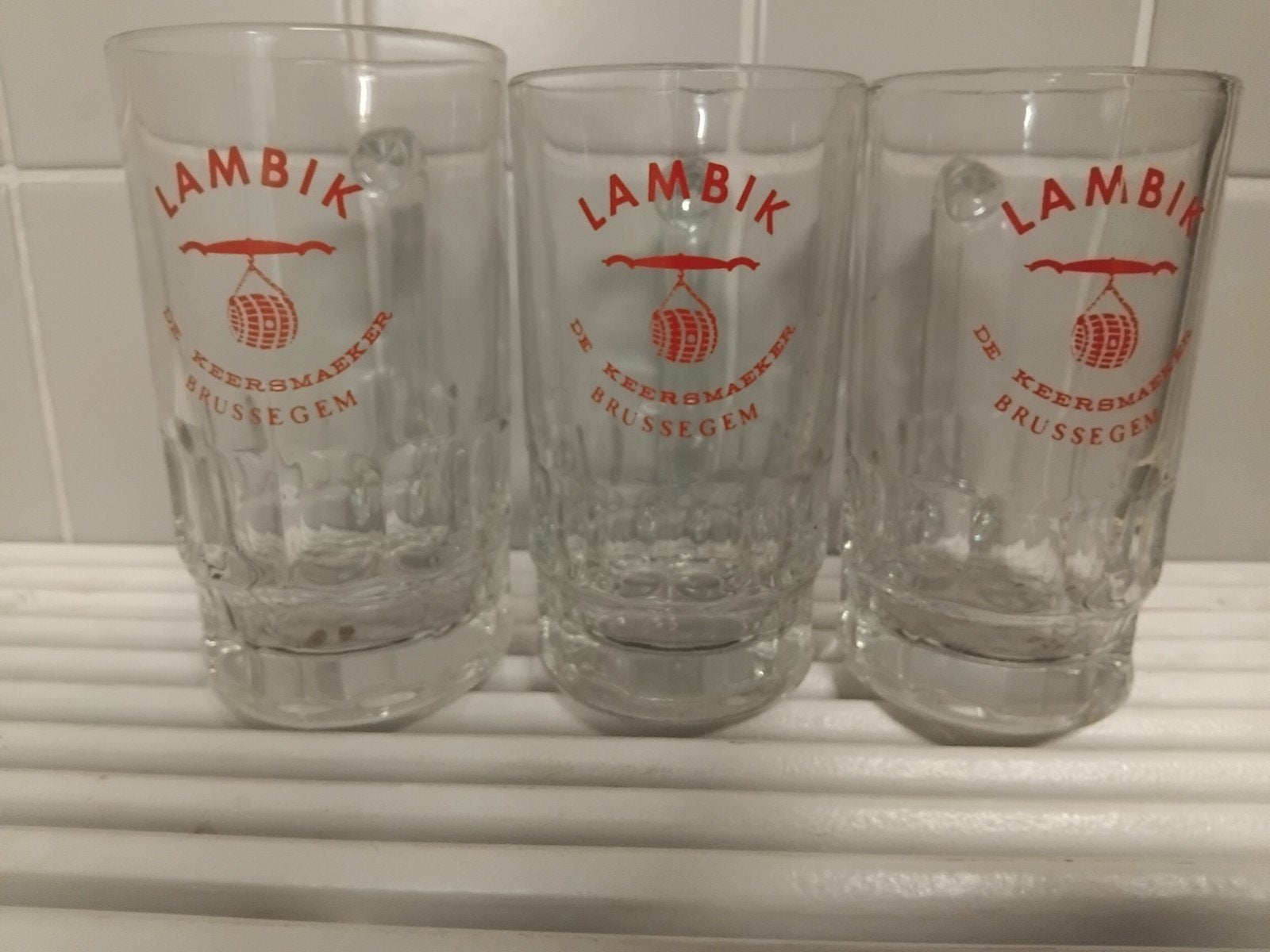 verres à bière Geuze Kriek Belgor Brussegem, Collections, Enlèvement ou Envoi