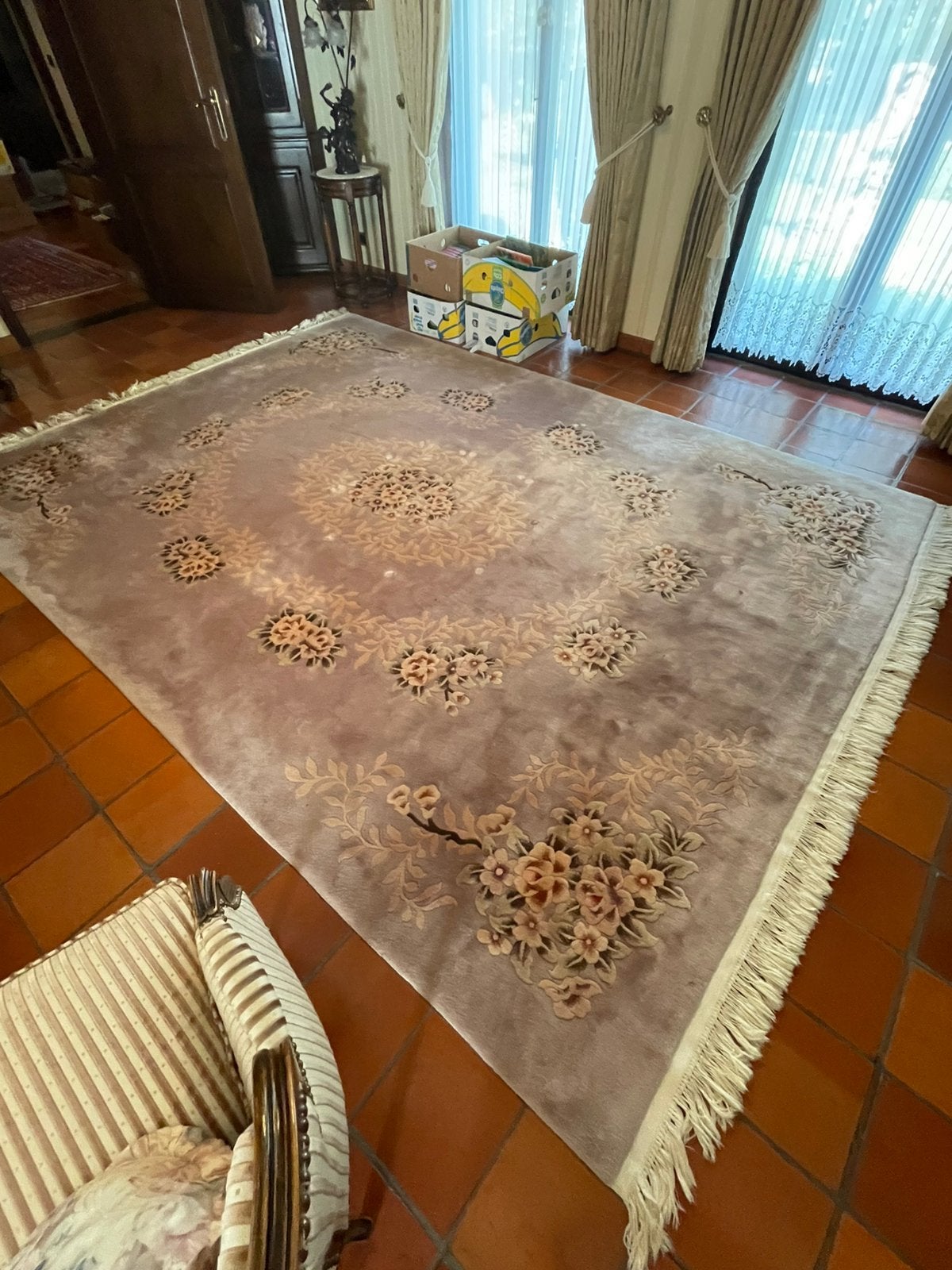 Beau tapis à motif floral, Enlèvement, Comme neuf