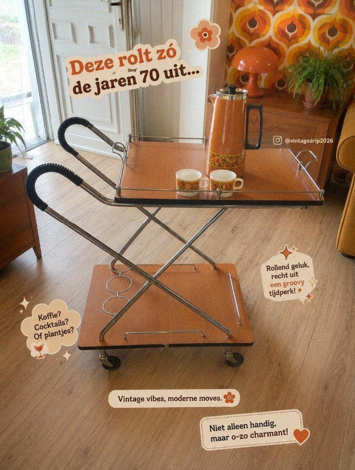 Chariot de service vintage des années 1970, Enlèvement