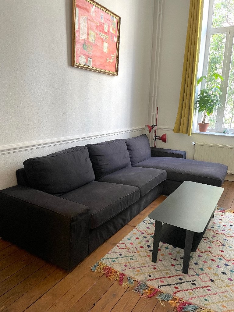 Canapé d’angle IKEA KIVIK gris-noir, 150 cm ou plus, Quatre personnes ou plus, Enlèvement, Utilisé