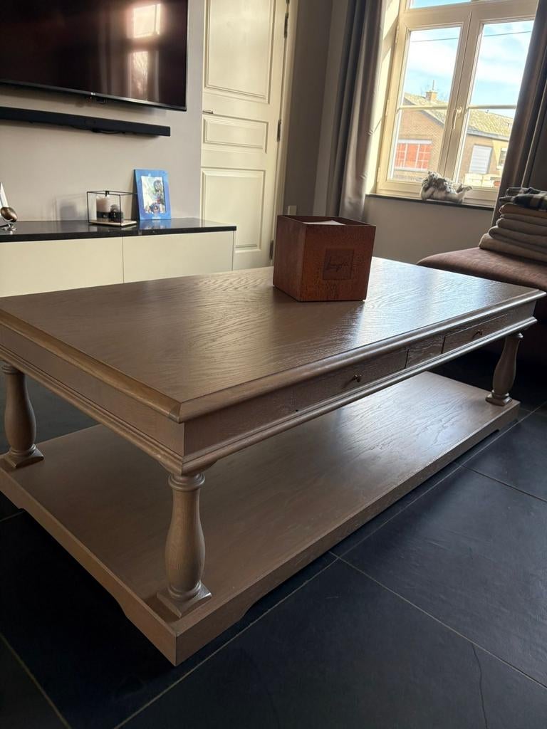 Grote Landelijke salontafel met 2 kleine lades, Enlèvement
