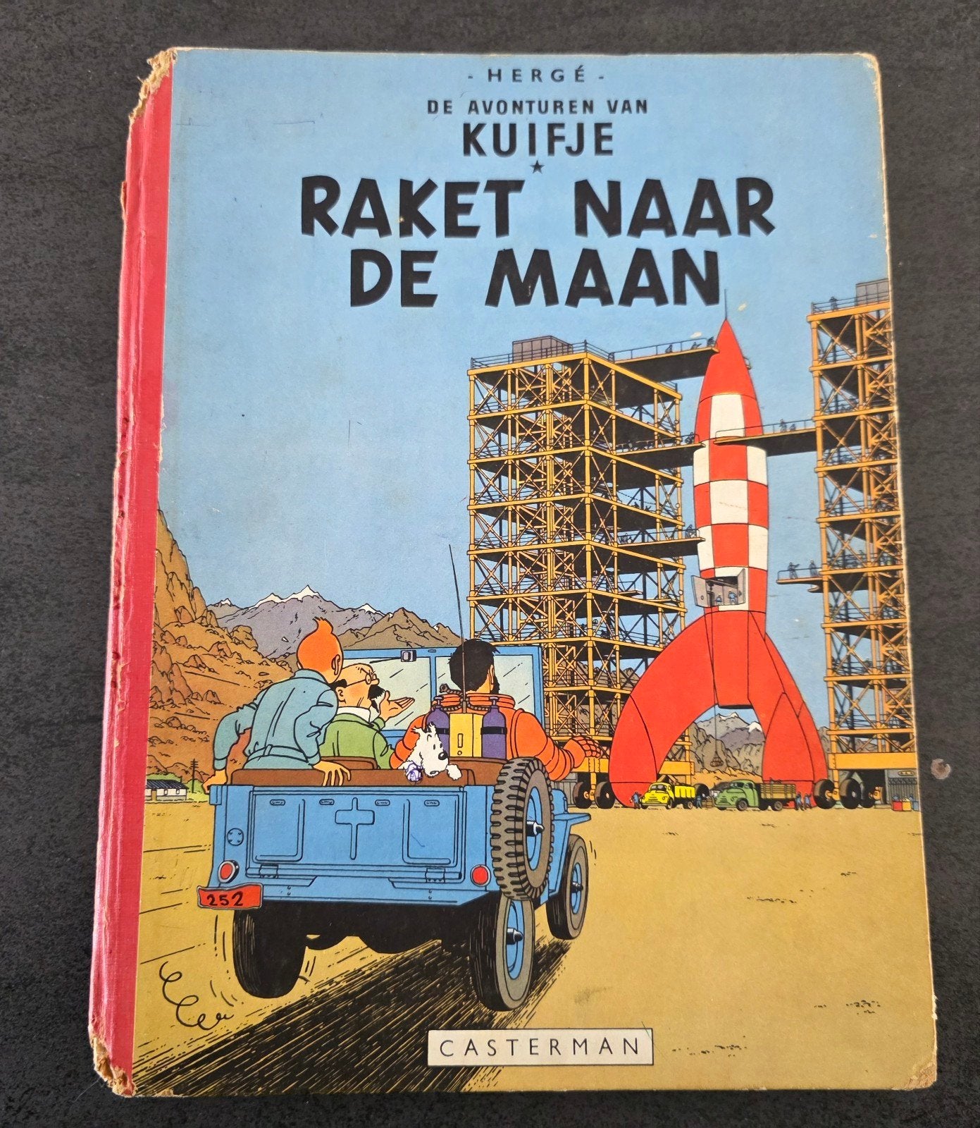 Herge : Kuifje: Raket naar de maan ( eerste druk 1953 ), Ophalen of Verzenden, Gelezen
