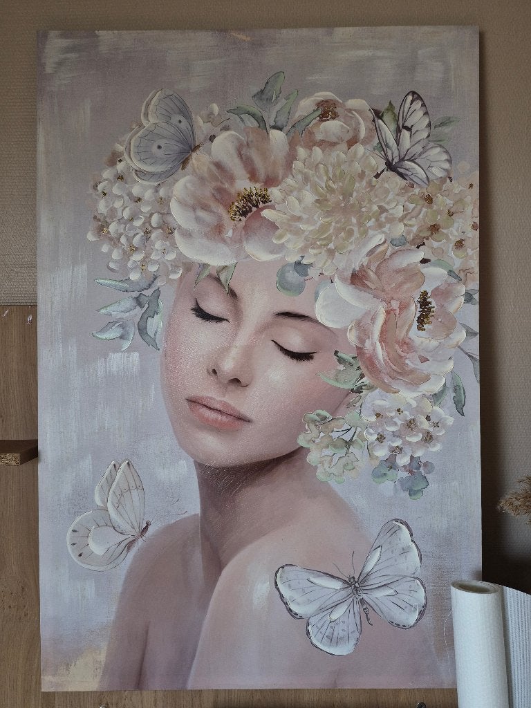 Grande toile décoration, Portrait ou Personnes, Enlèvement, Pastel, Toile