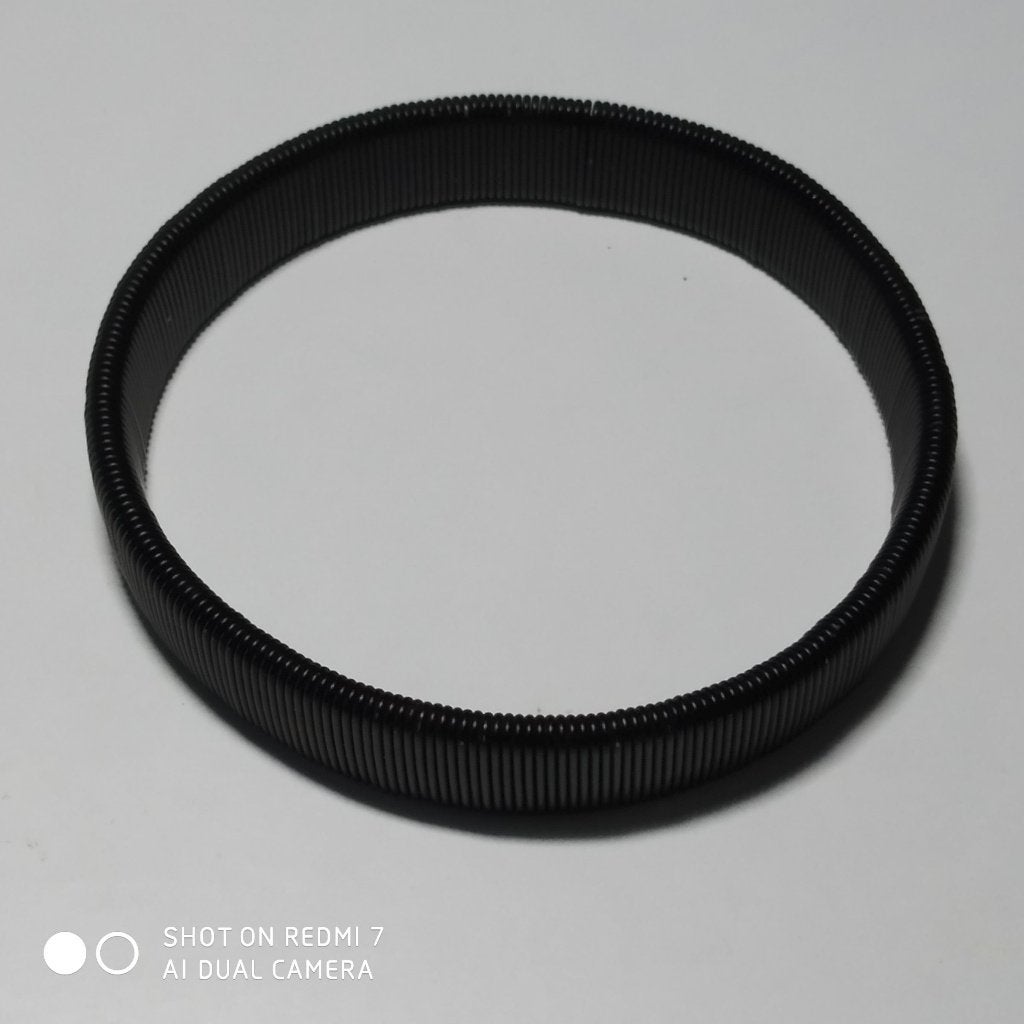 Accordeonarmband van zwart metaal., Handtassen en Accessoires, Armbanden, Ophalen of Verzenden, Gebruikt, Zwart, Staal