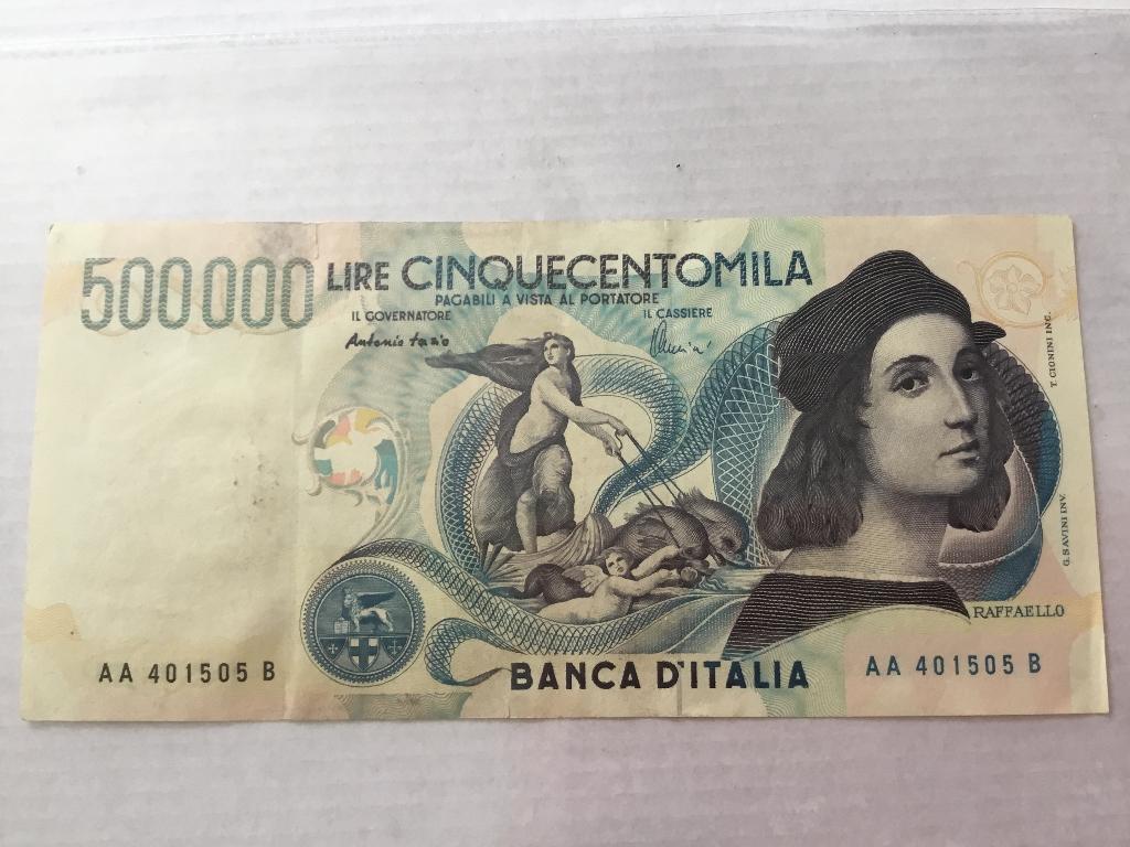 500000 lire Raffaello, Enlèvement ou Envoi, Italie