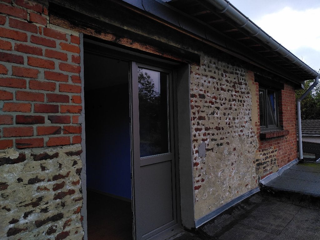Double porte-fenêtre PVC anthracite, Enlèvement, Utilisé