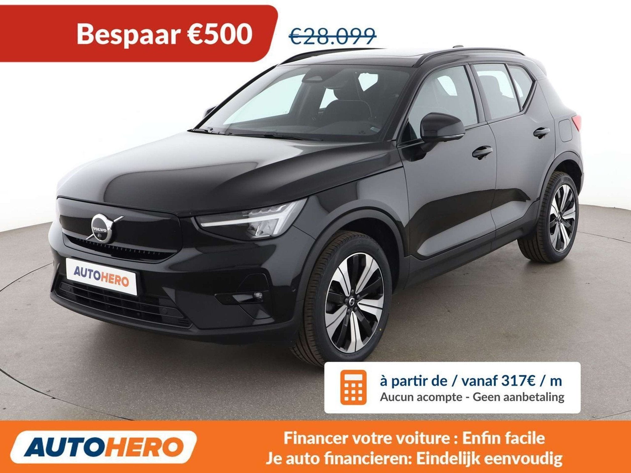 Volvo XC40 Recharge 170 kW Ultimate 2WD (bj 2022, automaat), Auto's, Gebruikt, Zwart, https://public.car-pass.be/vhr/c6f9b62f-6a6f-422f-86c5-474ed1267e39