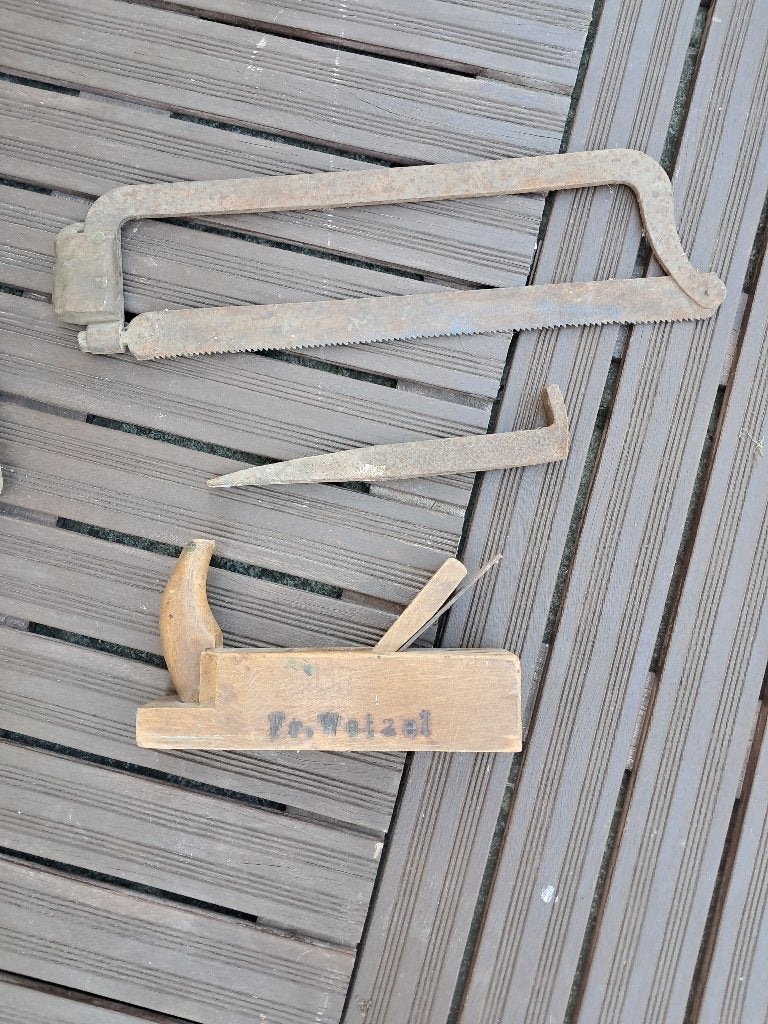 Lot d'outils anciens de menuisier / charpentier - Déco, Antiquités & Art, Antiquités | Outils & Instruments, Enlèvement