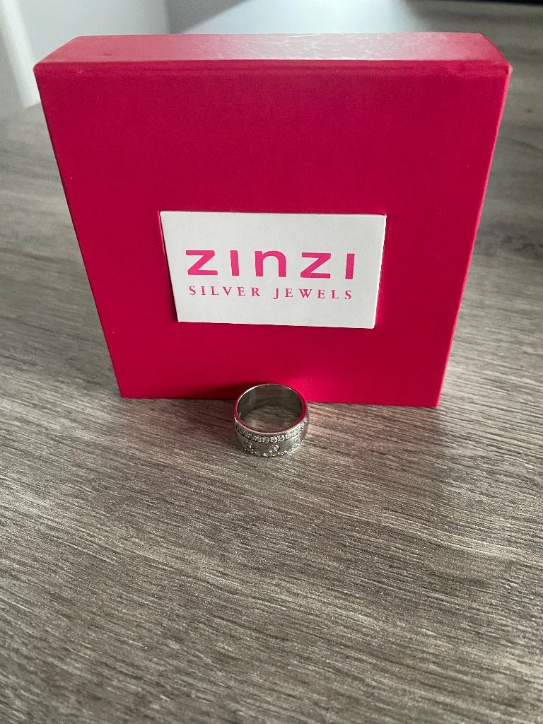 Zilveren ring Zinzi maat 17, Bijoux, Sacs & Beauté, Bagues, Comme neuf, Enlèvement, 17 à 18, Femme