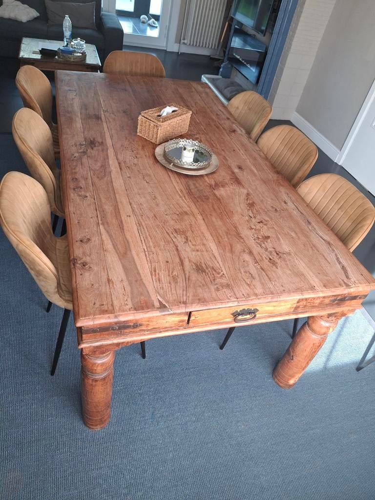 Koloniale eettafel, Ophalen, Gebruikt, Koloniaal, 8 stoelen of meer